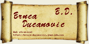 Brnča Ducanović vizit kartica
